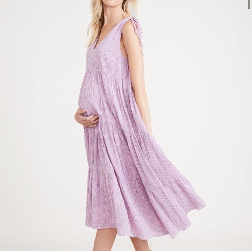 NWT Hatch Collection The Erika Dress, Purple Stripe